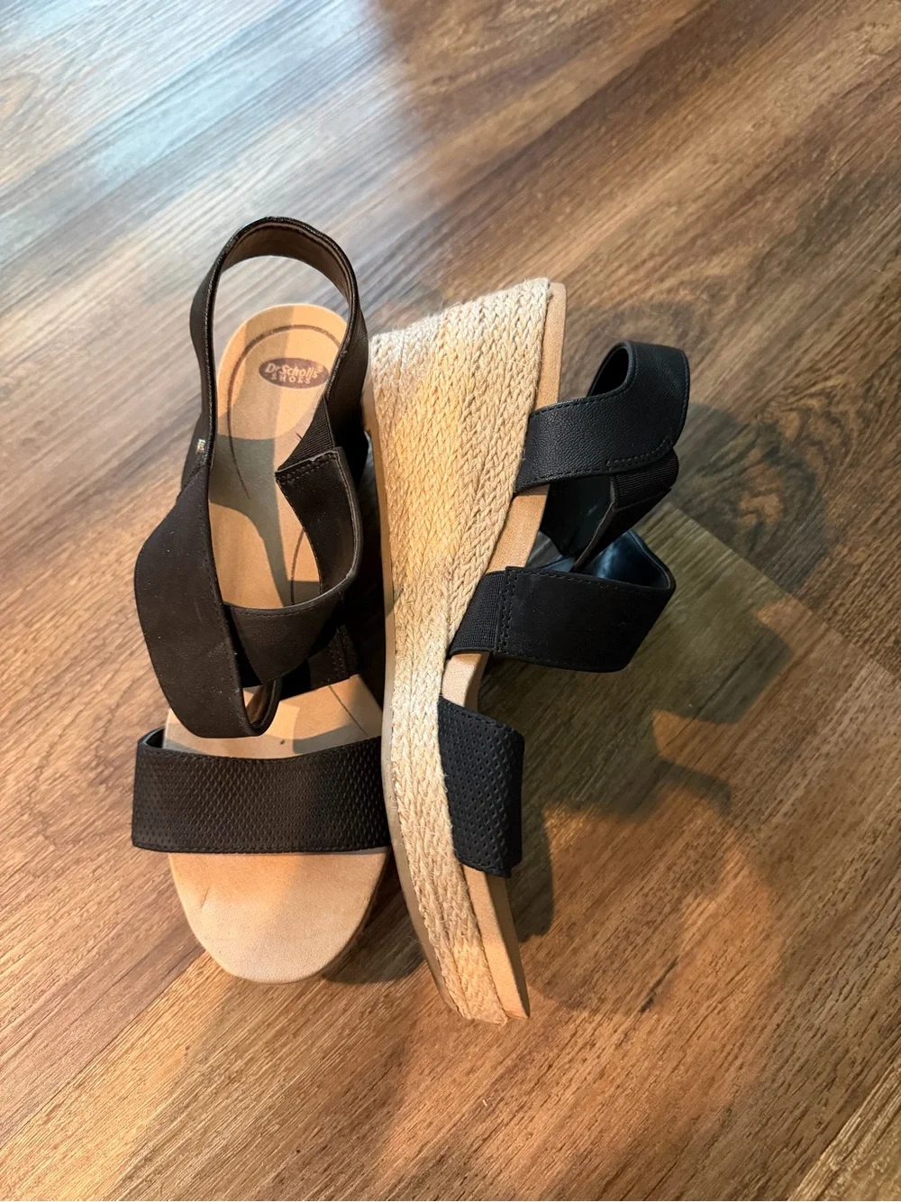 Dr. Scholl's Black Espadrille Wedge Sandals